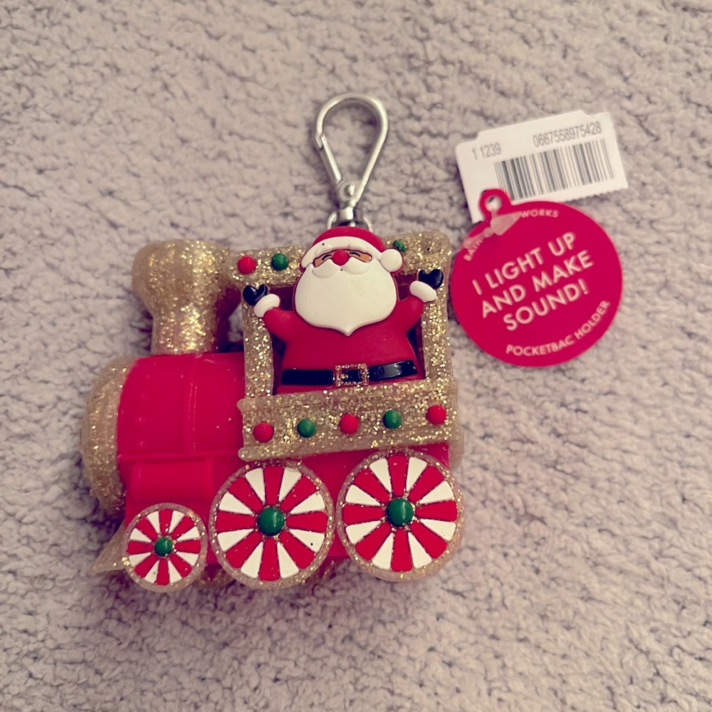Bath & Body Works Light-Up Sound Holiday Santa Train PocketBac Holder